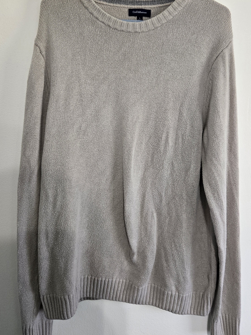croft & barrow Men's Crewneck Sweater in Light Beige
